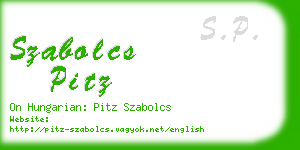 szabolcs pitz business card